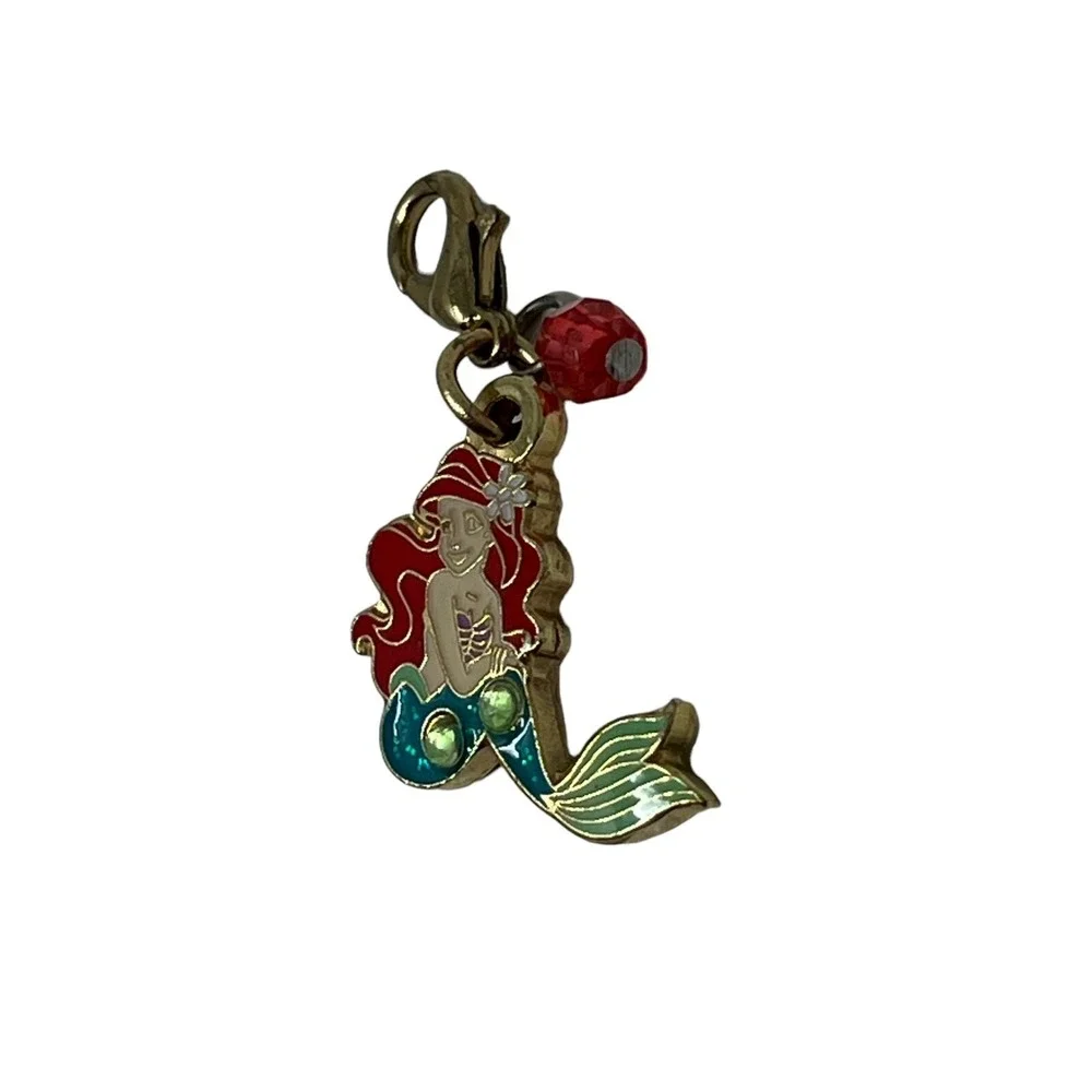 Little Mermaid Ariel Charm Silver Tone Enamel